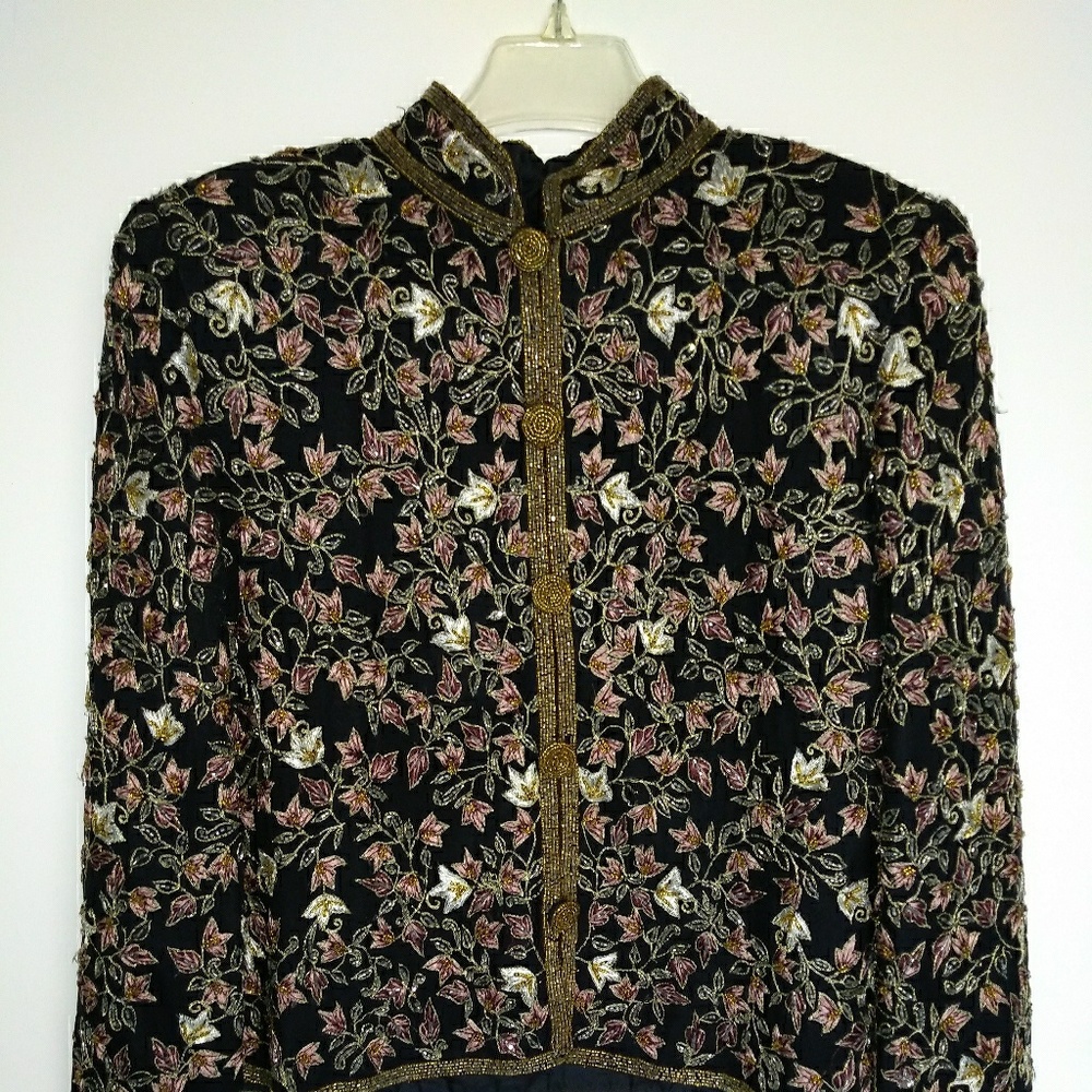Adrianna Papell Gorgeous Silk Beaded Jacket